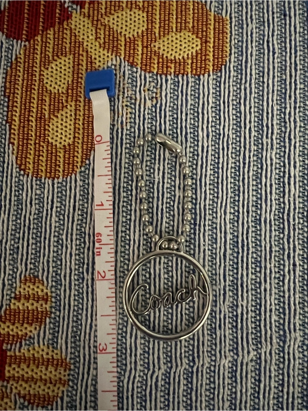 Coach Silver Script Logo Round Key Fob - Picture 4 of 4